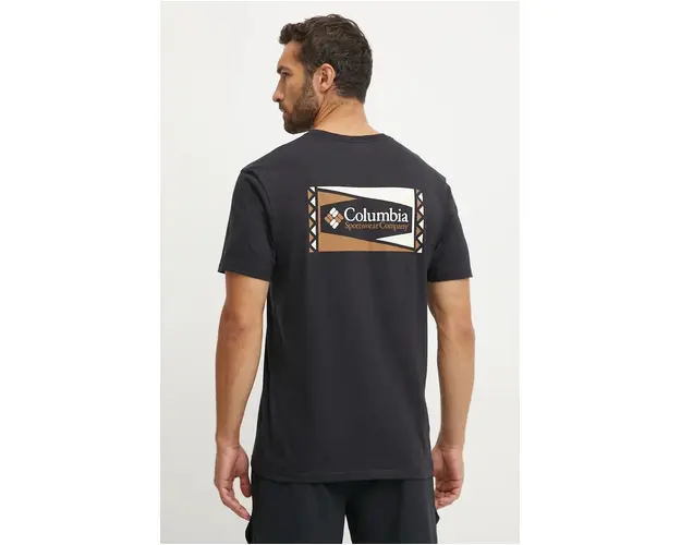 Columbia tricou din bumbac culoarea negru, cu imprimeu