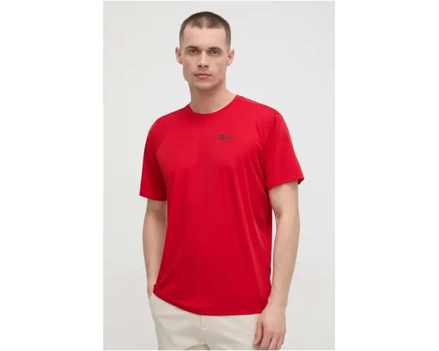 Jack Wolfskin tricou sport Tech culoarea rosu, neted