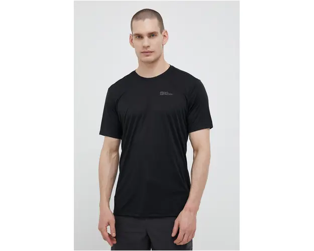 Jack Wolfskin tricou sport Tech culoarea negru, neted