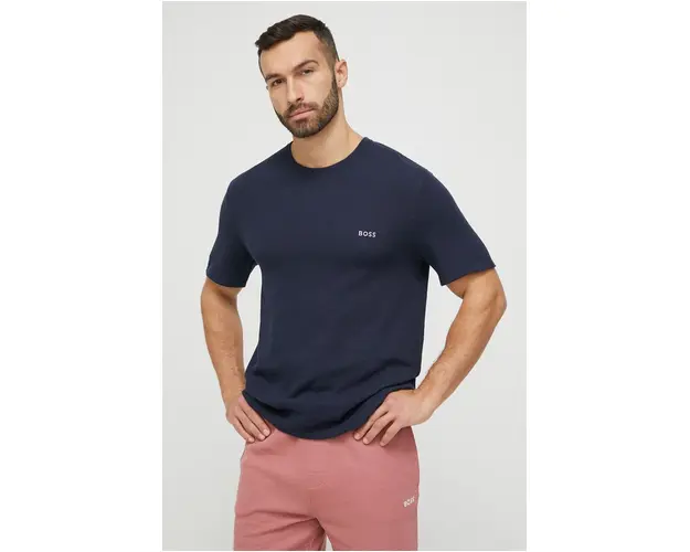 BOSS tricou lounge culoarea bleumarin, cu imprimeu 50480834