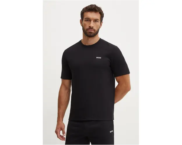 BOSS tricou barbati, culoarea negru, neted