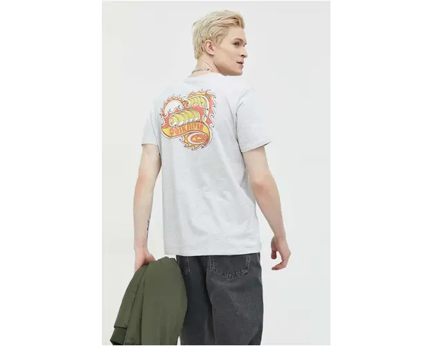 Quiksilver tricou din bumbac culoarea gri, cu imprimeu