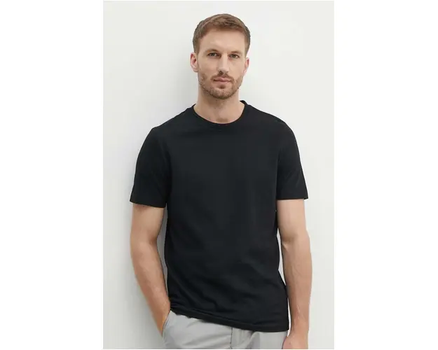 BOSS tricou barbati, culoarea negru, neted