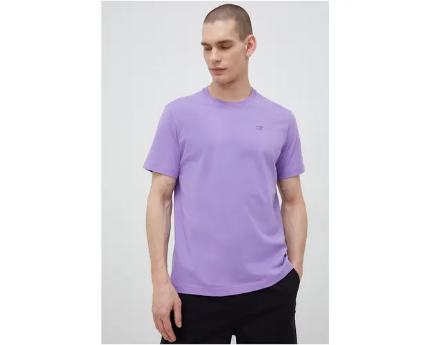 Champion tricou din bumbac culoarea violet, neted