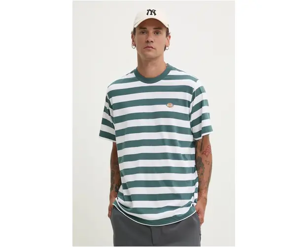 Dickies tricou din bumbac culoarea verde, modelator