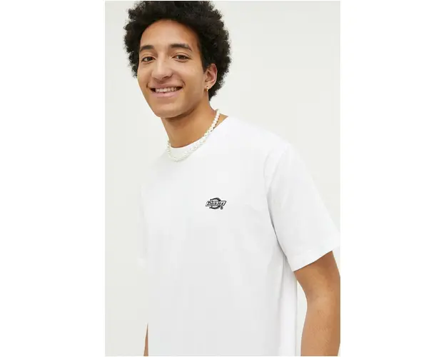 Dickies tricou din bumbac culoarea alb, cu imprimeu