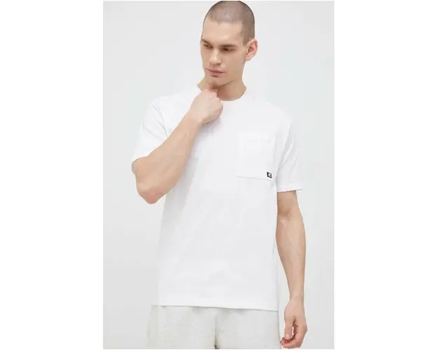 New Balance tricou din bumbac culoarea alb, neted