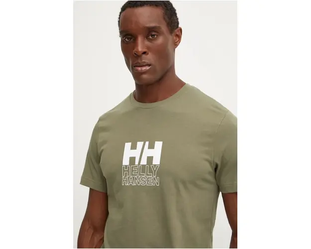 Helly Hansen tricou din bumbac CORE GRAPHIC barbati, culoarea negru, modelator, 53936