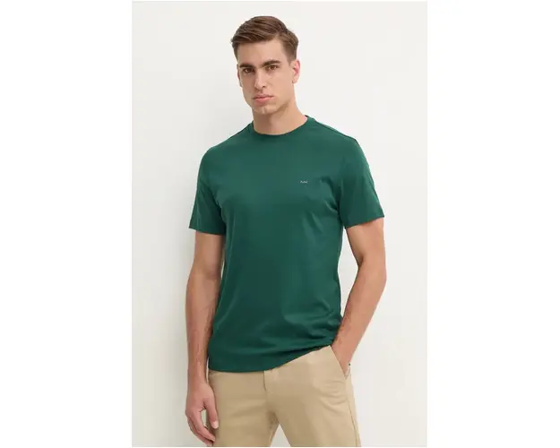 Michael Kors tricou din bumbac culoarea verde, neted