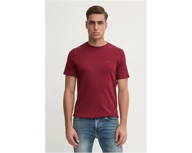 Michael Kors tricou din bumbac culoarea bordo, neted