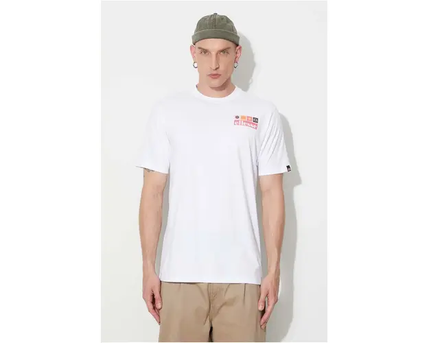 Ellesse tricou din bumbac culoarea alb, cu imprimeu SHR17638-BEIGE