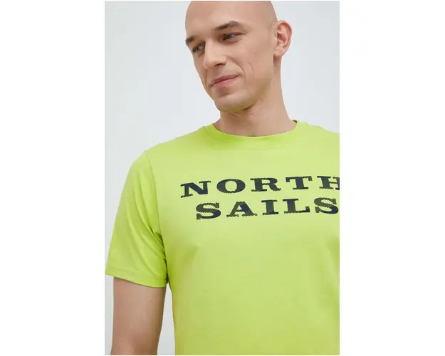 North Sails tricou din bumbac culoarea verde, cu imprimeu