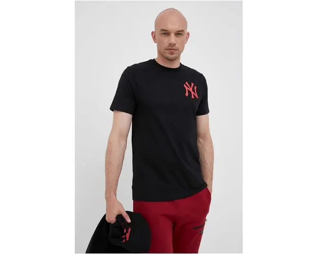 47brand tricou din bumbac MLB New York Yankees culoarea negru, cu imprimeu