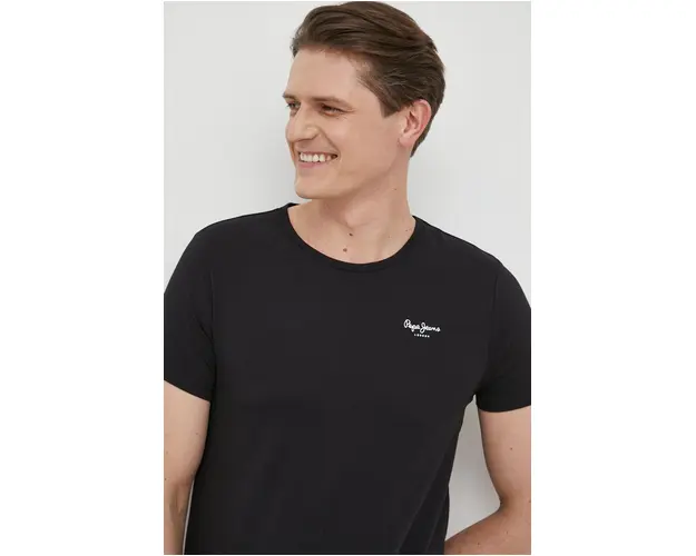 Pepe Jeans tricou 2-pack barbati, culoarea negru, neted