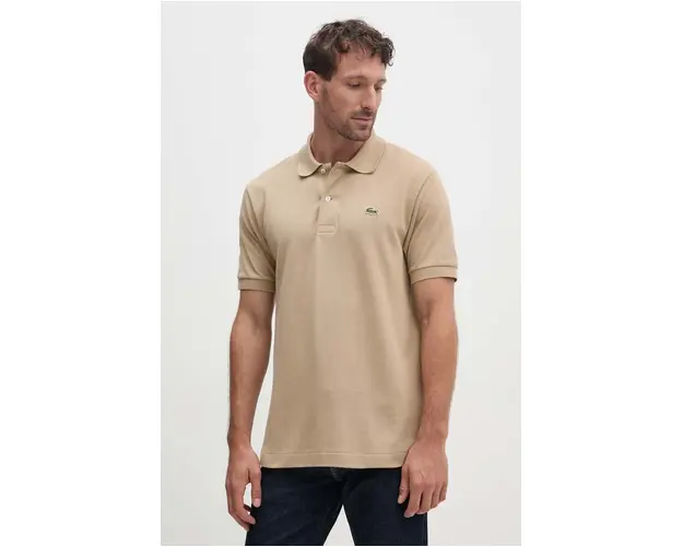 Lacoste polo de bumbac Koszulka Lacoste Polo Classic Fit L1212 02S culoarea maro, neted