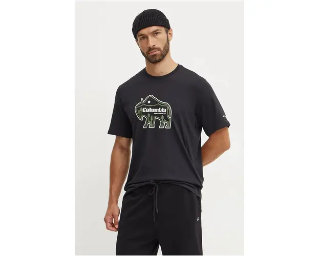 Columbia tricou din bumbac culoarea negru, cu imprimeu