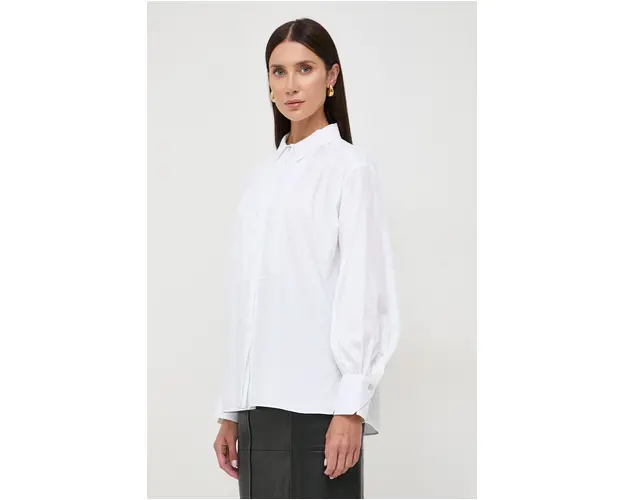 BOSS camasa din bumbac femei, culoarea alb, cu guler clasic, regular 50505629
