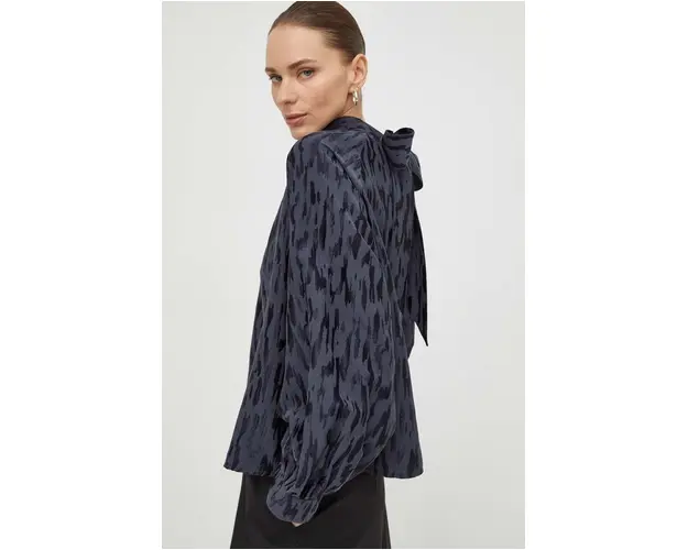 Samsoe Samsoe bluza femei, culoarea gri, modelator