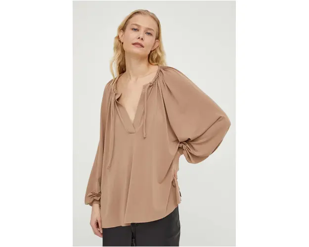 Day Birger et Mikkelsen bluza femei, culoarea bej, neted