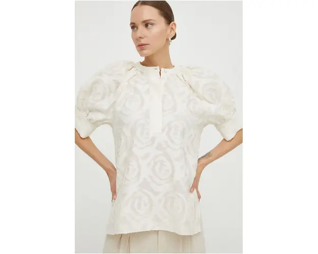 Day Birger et Mikkelsen bluza femei, culoarea bej, modelator