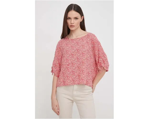 Pepe Jeans bluza femei, culoarea rosu, modelator