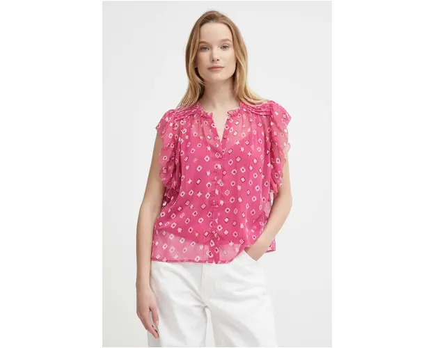 Pepe Jeans camasa MARLEY femei, culoarea roz, relaxed, PL304798