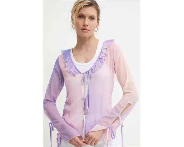 Résumé bluza AishaRS Blouse femei, culoarea violet, modelator, 20731129