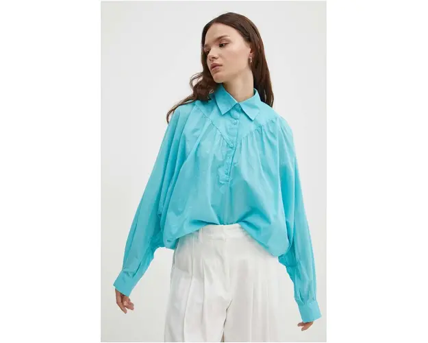 Sisley bluza din bumbac femei, neted