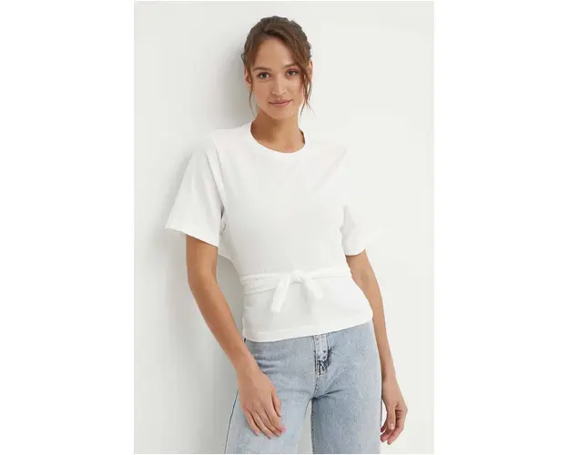 Sisley tricou din bumbac culoarea bej