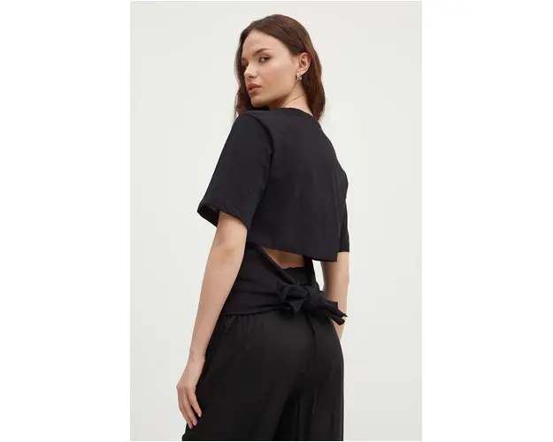 Sisley tricou din bumbac culoarea negru