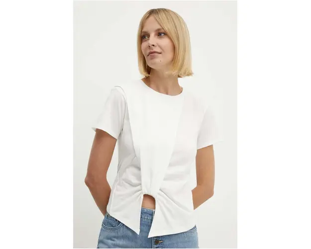Sisley tricou din bumbac femei, culoarea bej