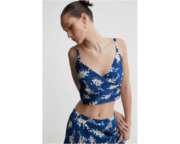 Abercrombie & Fitch top culoarea albastru marin, modelator