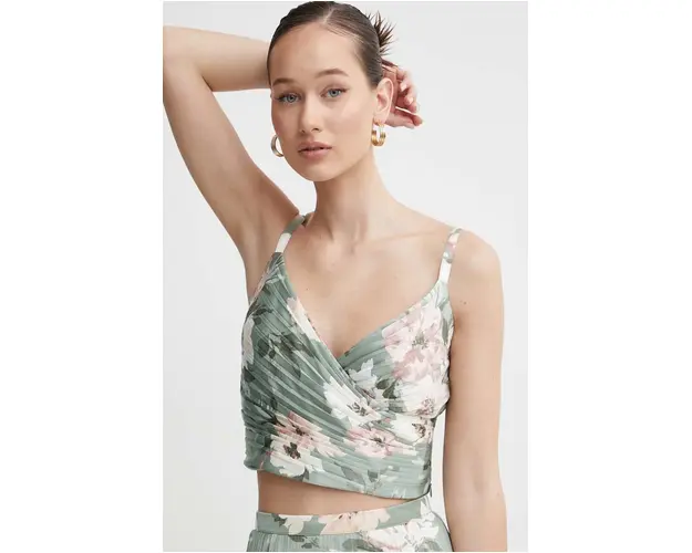 Abercrombie & Fitch top culoarea verde, modelator