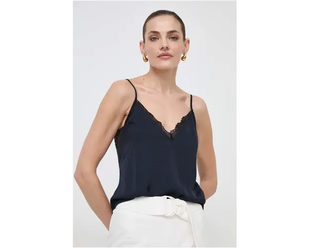 Morgan top culoarea albastru marin, neted