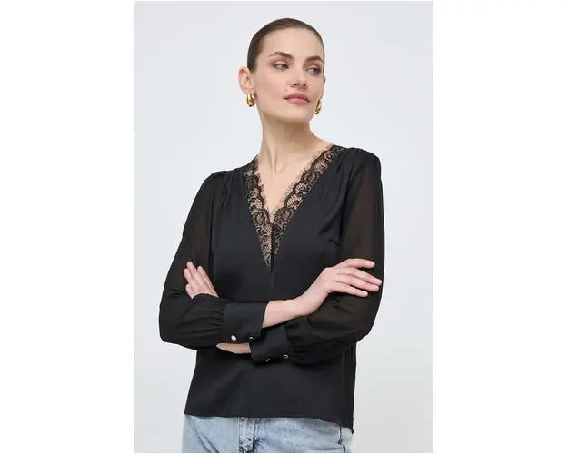 Morgan bluza femei, culoarea negru, neted