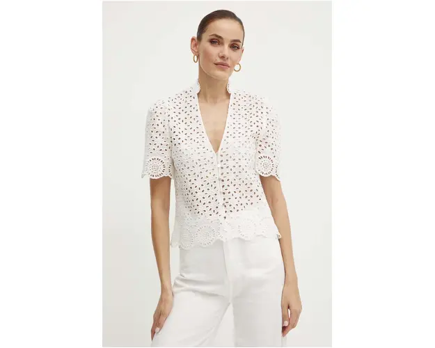 Morgan camasa din bumbac CFLAM femei, culoarea alb, regular, CFLAM