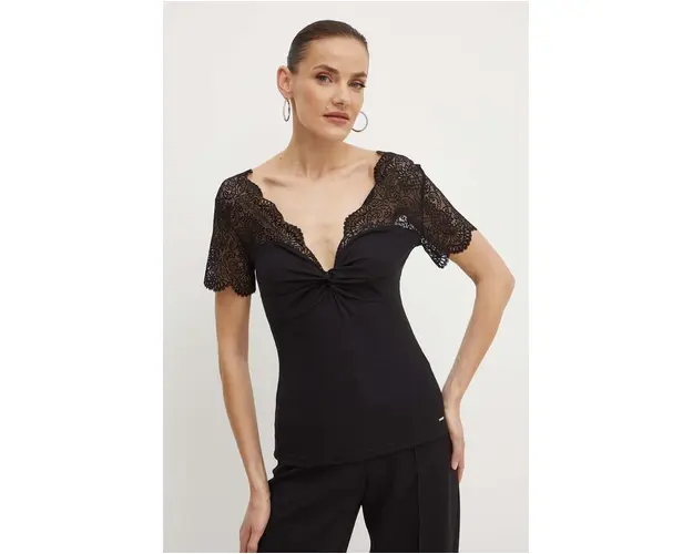 Morgan bluza DENNY femei, culoarea negru, neted, DENNY