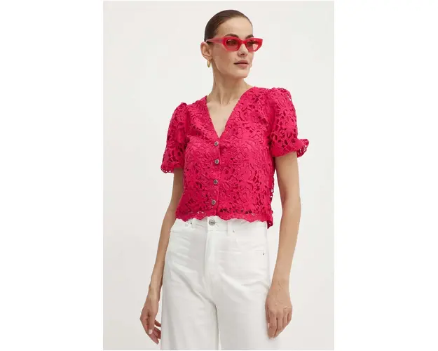 Morgan bluza ORIA femei, culoarea roz, neted, ORIA