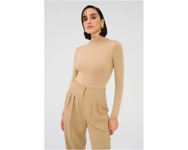 Saint Body bluza femei, culoarea bej, neted