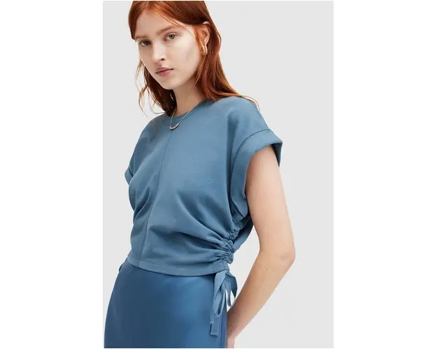 AllSaints bluza din bumbac MIRA femei, neted