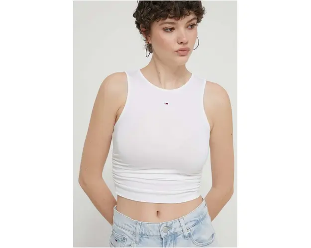 Tommy Jeans top culoarea bej DW0DW17893