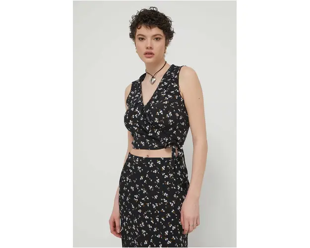 Tommy Jeans bluza femei, culoarea negru, modelator