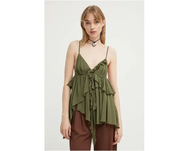 Aniye By bluza femei, culoarea verde, neted, 185057