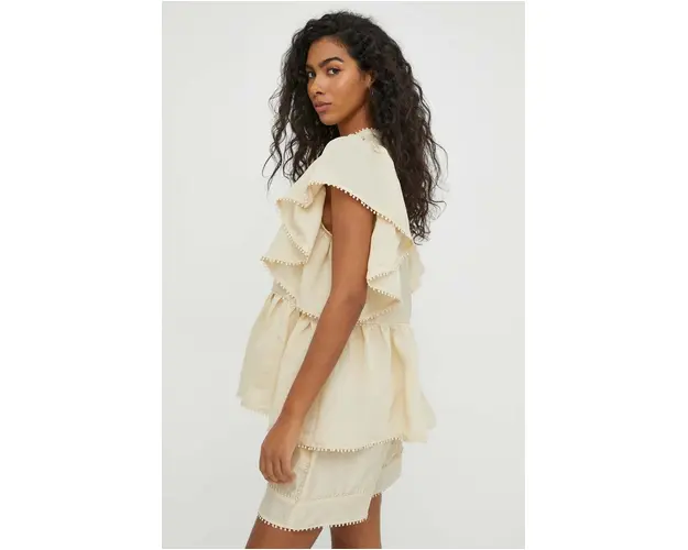 MUNTHE bluza femei, culoarea bej, neted