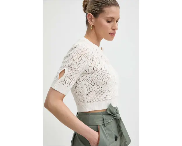 MAX&Co. cardigan din bumbac culoarea bej, light, 2416371014200