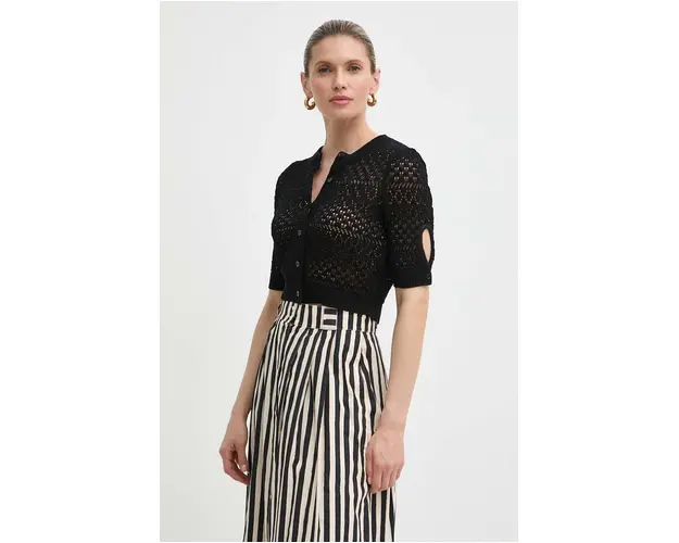 MAX&Co. cardigan din bumbac culoarea negru, light, 2416371014200