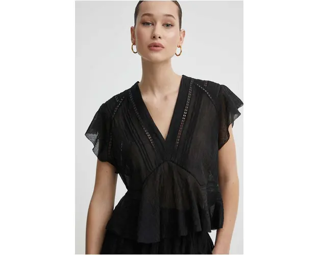 IRO bluza femei, culoarea negru, neted