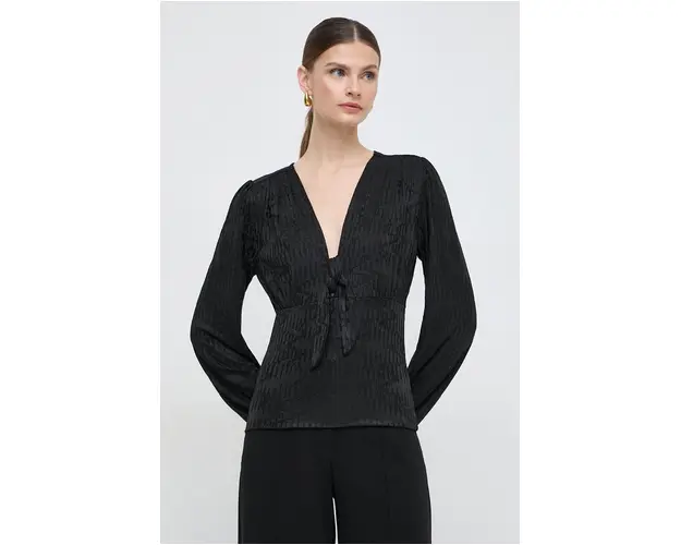 Morgan bluza femei, culoarea negru, neted