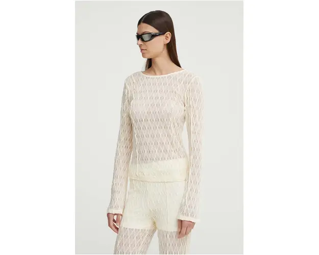 Gestuz bluza femei, culoarea bej, neted, 10909128