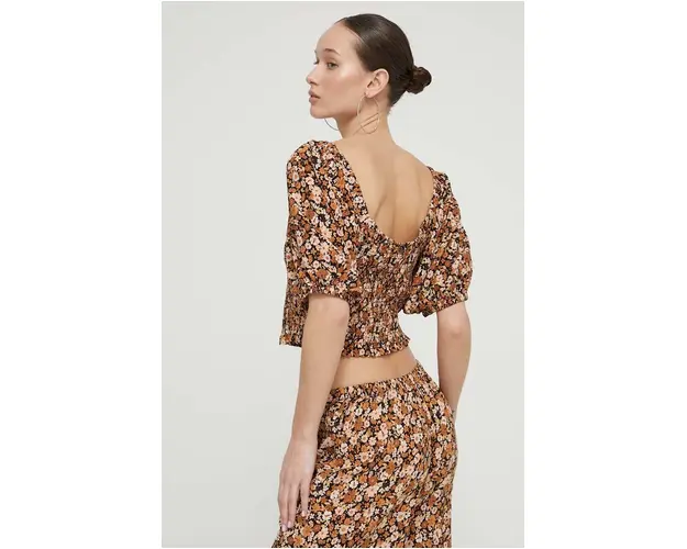 Rip Curl bluza femei, culoarea maro, modelator